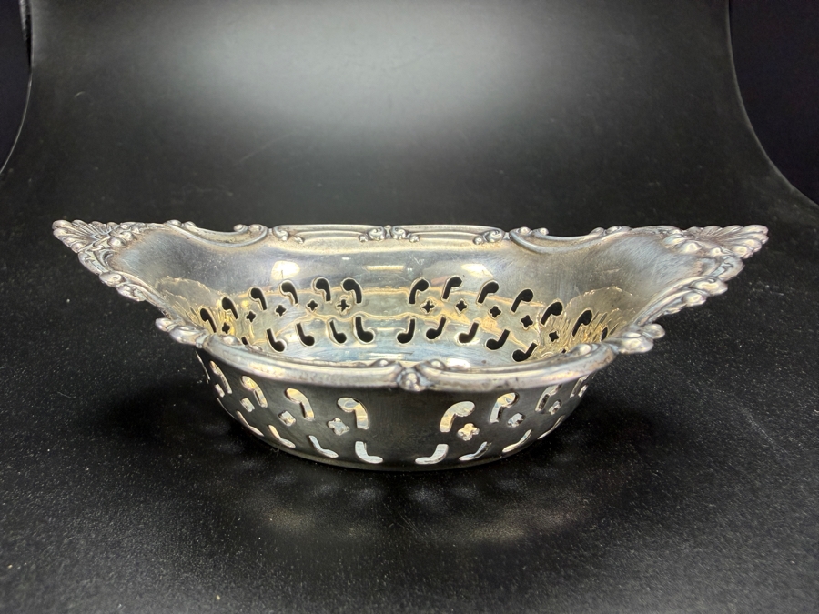 Antique Gorham Cromwell Pattern Sterling Silver Pierced Nut Bowl Bonbon Dish Number 4780 4'W X 2.5'D X 1'H 24.1g [Photo 4]