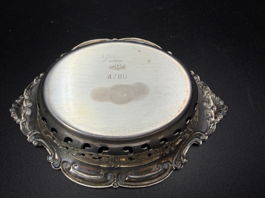 Antique Gorham Cromwell Pattern Sterling Silver Pierced Nut Bowl Bonbon Dish Number 4780 4'W X 2.5'D X 1'H 24.1g [Photo 5]
