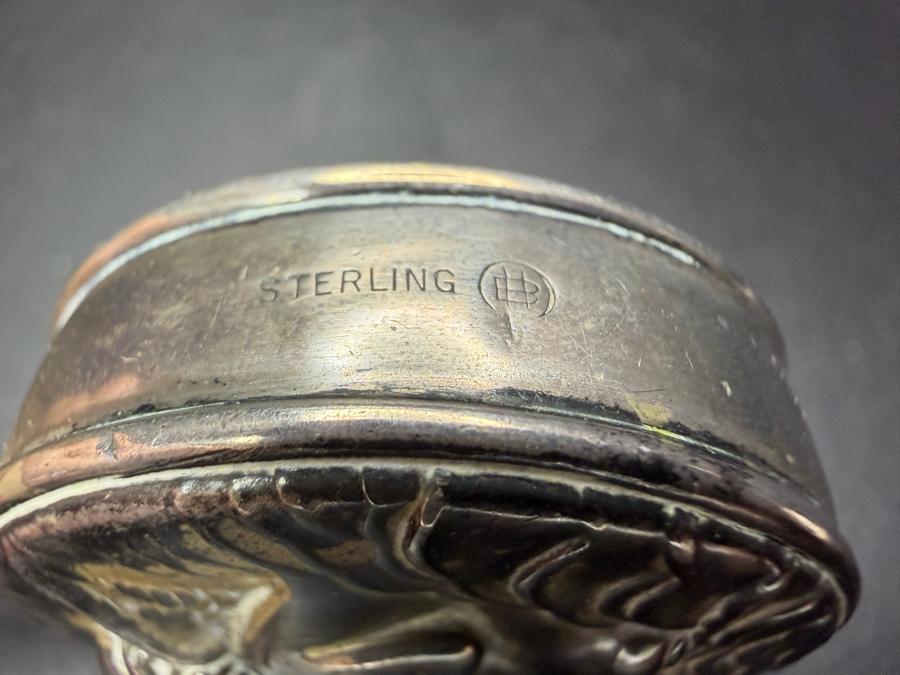 Vintage Unger Brothers Sterling Silver Loves Dream Retractable Sewing Tape Measure Casing (Tape Measure Is Torn) 1.5'W 26.8g [Photo 7]