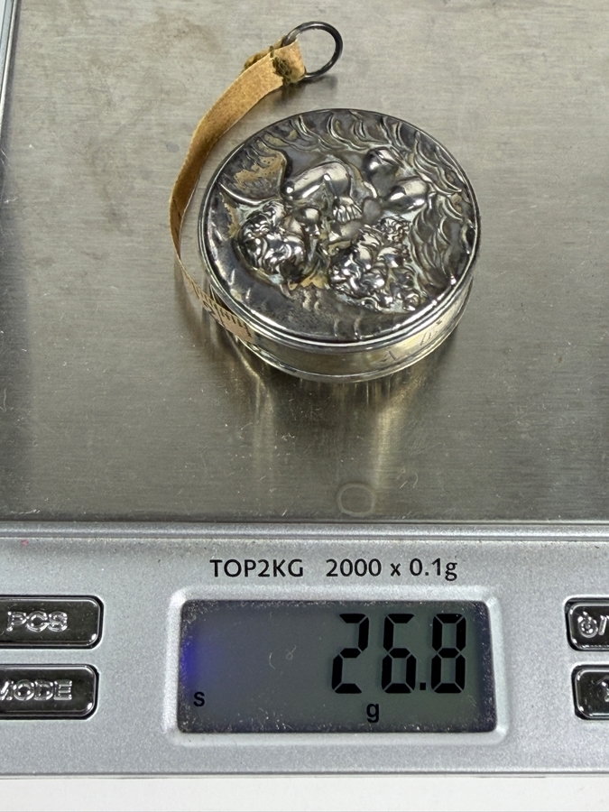 Vintage Unger Brothers Sterling Silver Loves Dream Retractable Sewing Tape Measure Casing (Tape Measure Is Torn) 1.5'W 26.8g [Photo 11]