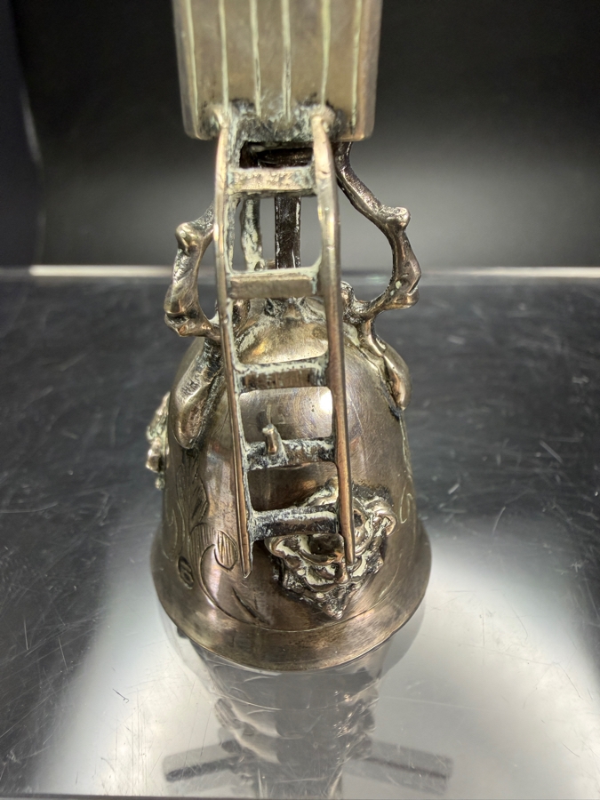 Vintage Dutch Sterling Silver Novelty Windmill Wager Cup Bell 3'H 36.1g [Photo 6]