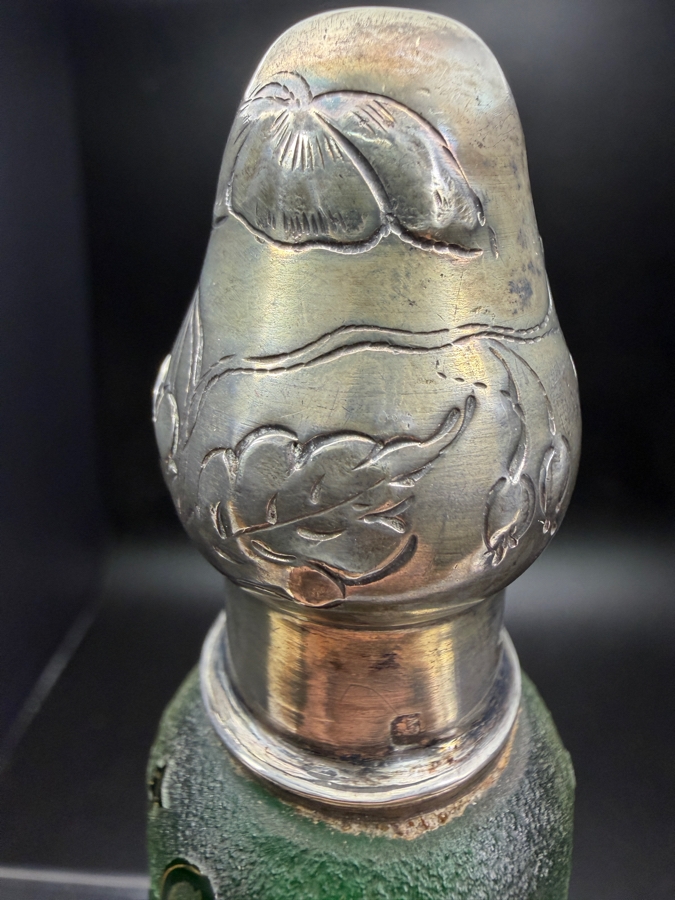 Daum Nancy Signed Art Nouveau Cameo Glass And Sterling Silver Traveling Spirits Flask 6.25'H [Photo 4]