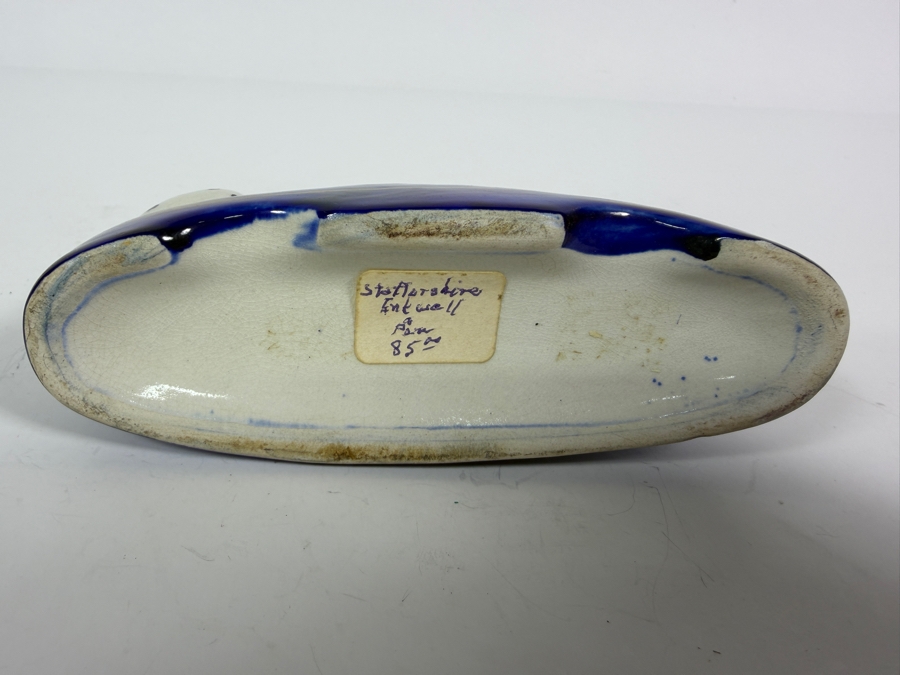 Vintage Staffordshire Style Reclining Dalmatian Porcelain Inkwell Pen Holder 5'W X 3.5'H [Photo 4]