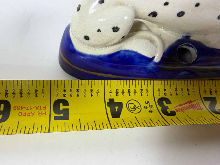 Vintage Staffordshire Style Reclining Dalmatian Porcelain Inkwell Pen Holder 5'W X 3.5'H [Photo 5]