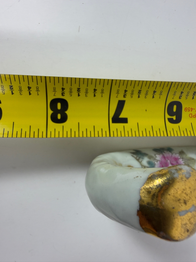Vintage Chinese Famille Rose Hand Painted Porcelain Wall Pocket Vase Coat Hook 7.5'L [Photo 10]