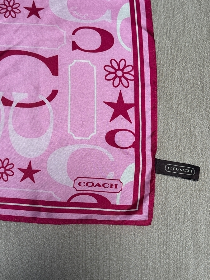 Just Added - Coach Vintage Optic Signature Monogram Print Silk Square Scarf 22' X 22' [Photo 2]