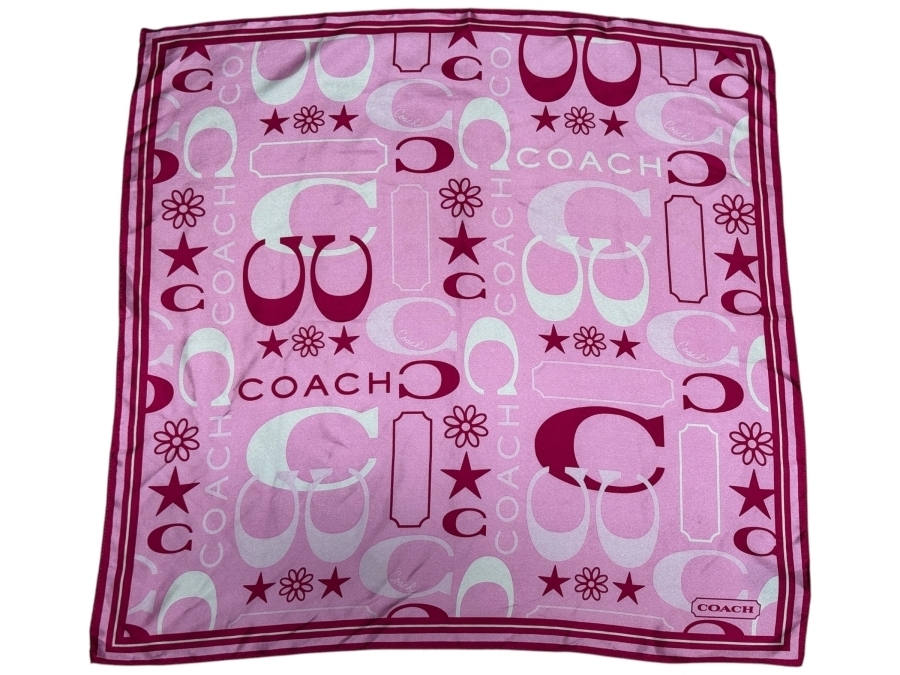 Just Added - Coach Vintage Optic Signature Monogram Print Silk Square Scarf 22' X 22'