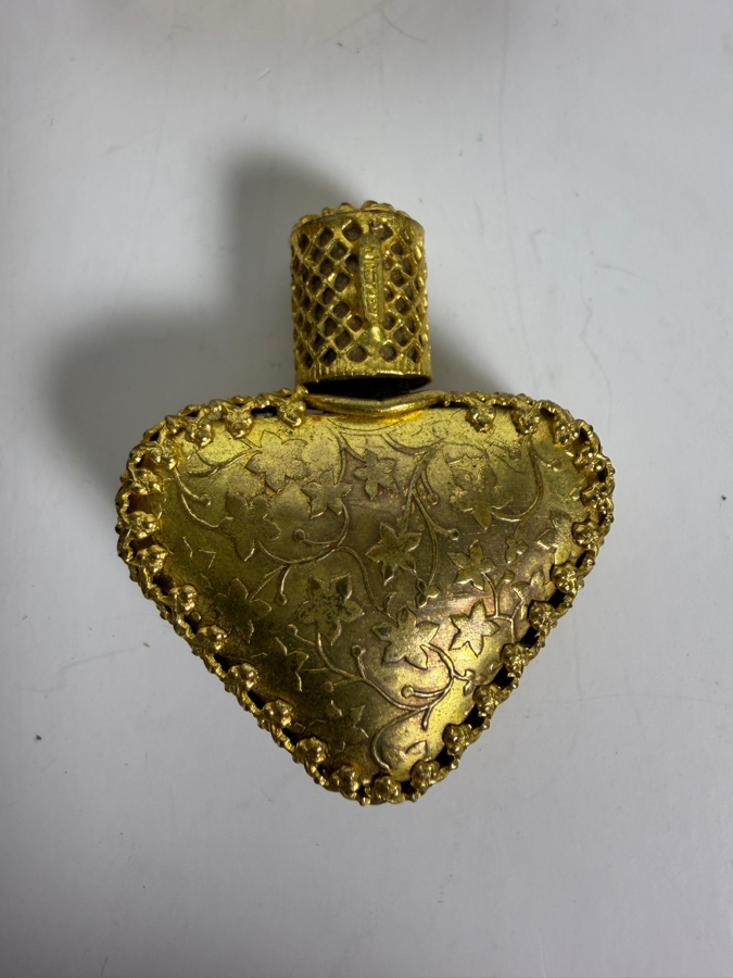 Collection Of Five Vintage And Antique Filigree Vanity Scent Bottles Including Petit Point And Jeweled Glass Flasks [Photo 6]