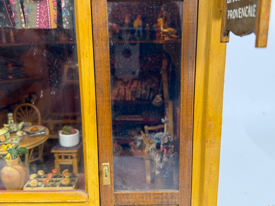 Vintage French Themed Diorama Room Box Shop Entitled La Boutique Provencale With Miniature Accessories And Figurines 11'W X 10.5'D X 13'H - See Photos [Photo 5]