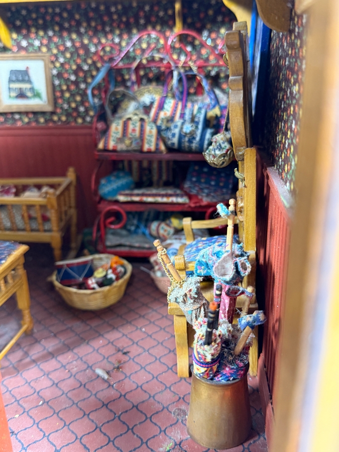 Vintage French Themed Diorama Room Box Shop Entitled La Boutique Provencale With Miniature Accessories And Figurines 11'W X 10.5'D X 13'H - See Photos [Photo 18]
