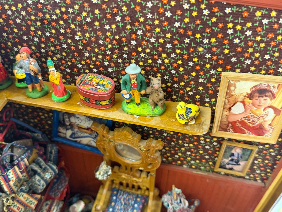 Vintage French Themed Diorama Room Box Shop Entitled La Boutique Provencale With Miniature Accessories And Figurines 11'W X 10.5'D X 13'H - See Photos [Photo 13]