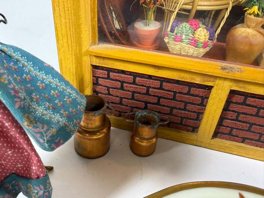Vintage French Themed Diorama Room Box Shop Entitled La Boutique Provencale With Miniature Accessories And Figurines 11'W X 10.5'D X 13'H - See Photos [Photo 8]
