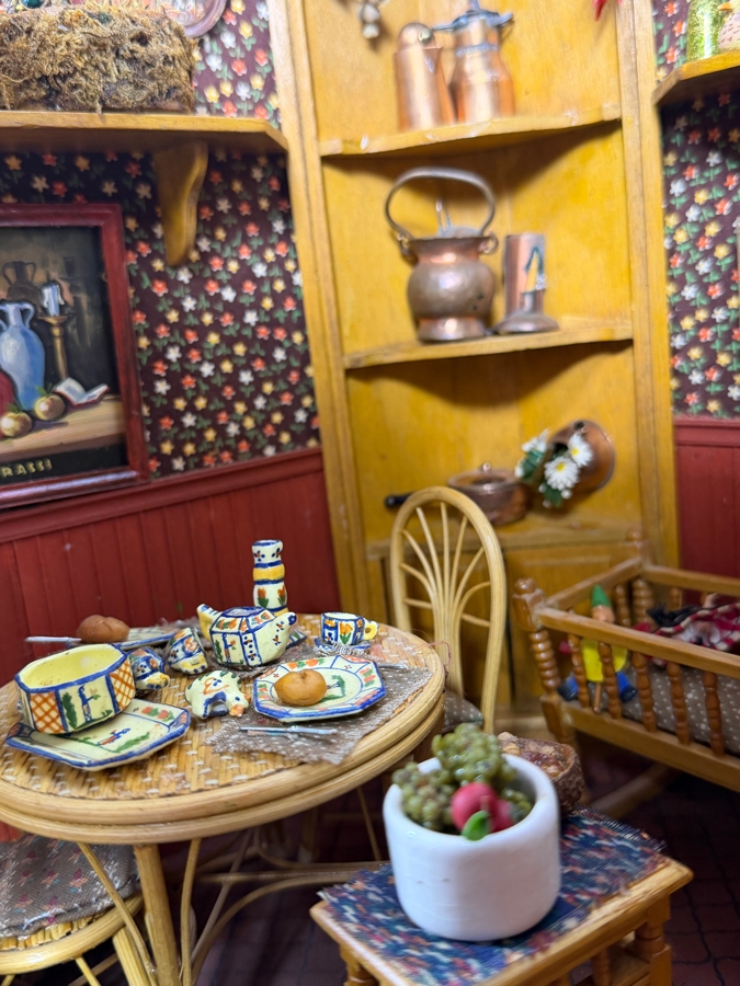 Vintage French Themed Diorama Room Box Shop Entitled La Boutique Provencale With Miniature Accessories And Figurines 11'W X 10.5'D X 13'H - See Photos [Photo 22]