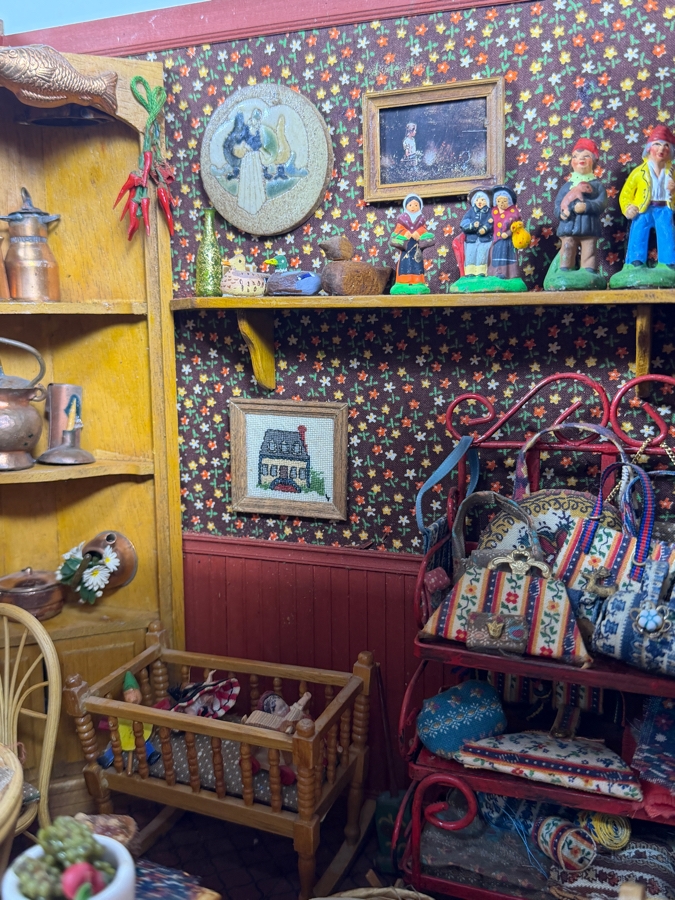 Vintage French Themed Diorama Room Box Shop Entitled La Boutique Provencale With Miniature Accessories And Figurines 11'W X 10.5'D X 13'H - See Photos [Photo 19]