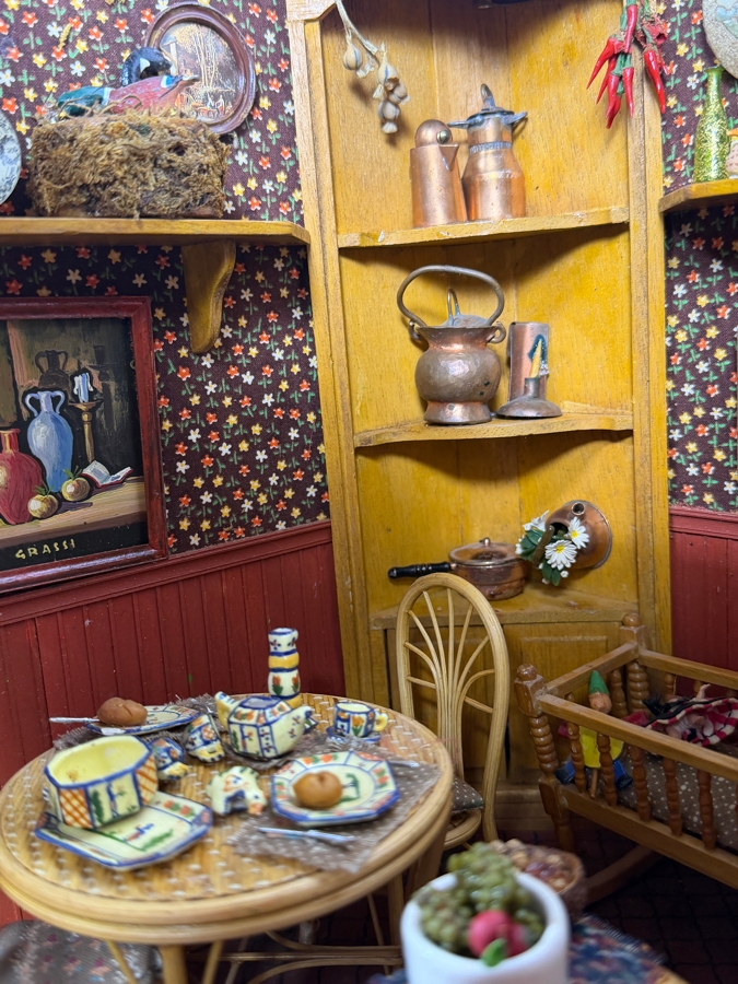 Vintage French Themed Diorama Room Box Shop Entitled La Boutique Provencale With Miniature Accessories And Figurines 11'W X 10.5'D X 13'H - See Photos [Photo 21]