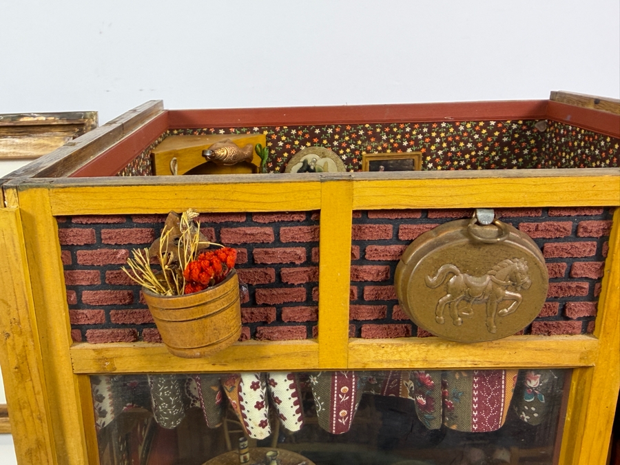 Vintage French Themed Diorama Room Box Shop Entitled La Boutique Provencale With Miniature Accessories And Figurines 11'W X 10.5'D X 13'H - See Photos [Photo 23]