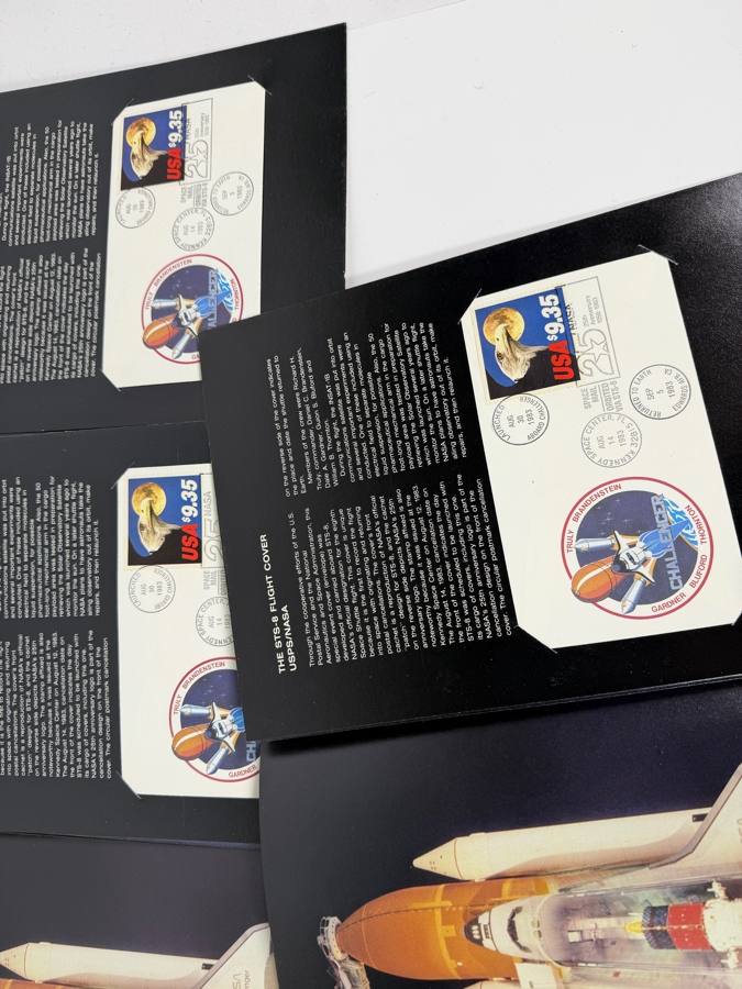 (3) Vintage 1983 Limited Edition STS-8 Flight First Day Covers Booklets Featuring the Space Shuttle Challenger with Special Postmarks from the Launch on August 30, 1983 - These Covers Were Flown Into Space During the STS-8 Mission [Photo 6]