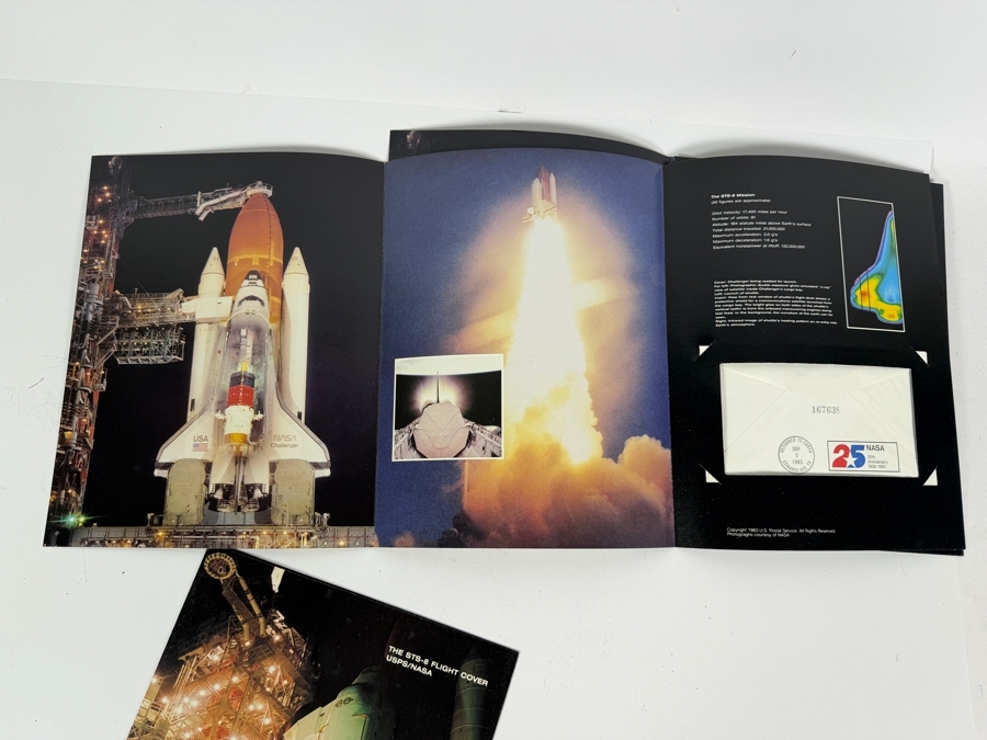 (3) Vintage 1983 Limited Edition STS-8 Flight First Day Covers Booklets Featuring the Space Shuttle Challenger with Special Postmarks from the Launch on August 30, 1983 - These Covers Were Flown Into Space During the STS-8 Mission [Photo 7]