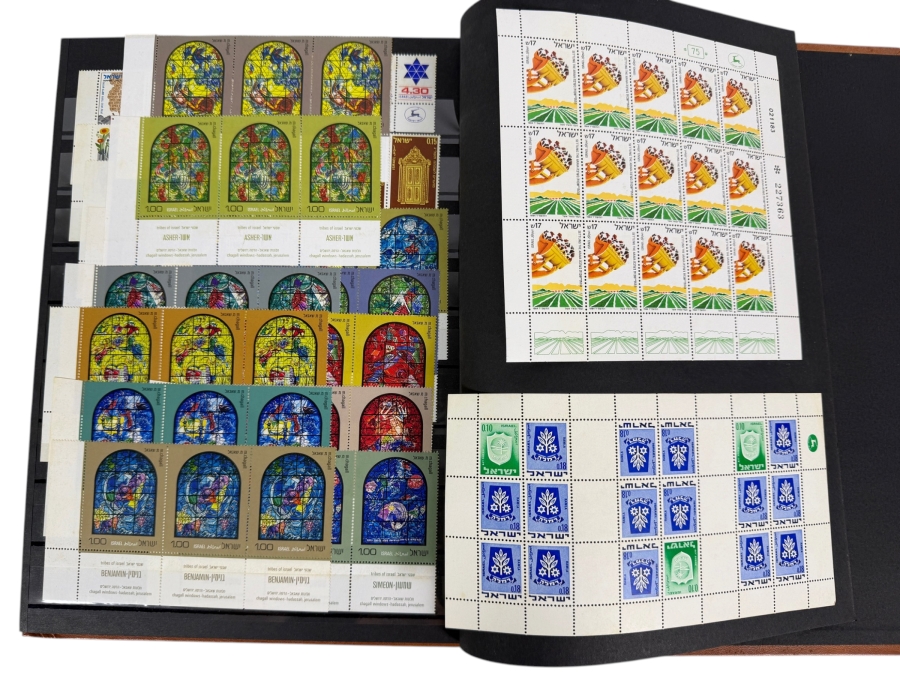 Collection of Mint Israeli Postage Stamps Featuring Marc Chagall Tribes of Israel Mint Stamps - Multiple Pages of Mint Stamps - See Photos