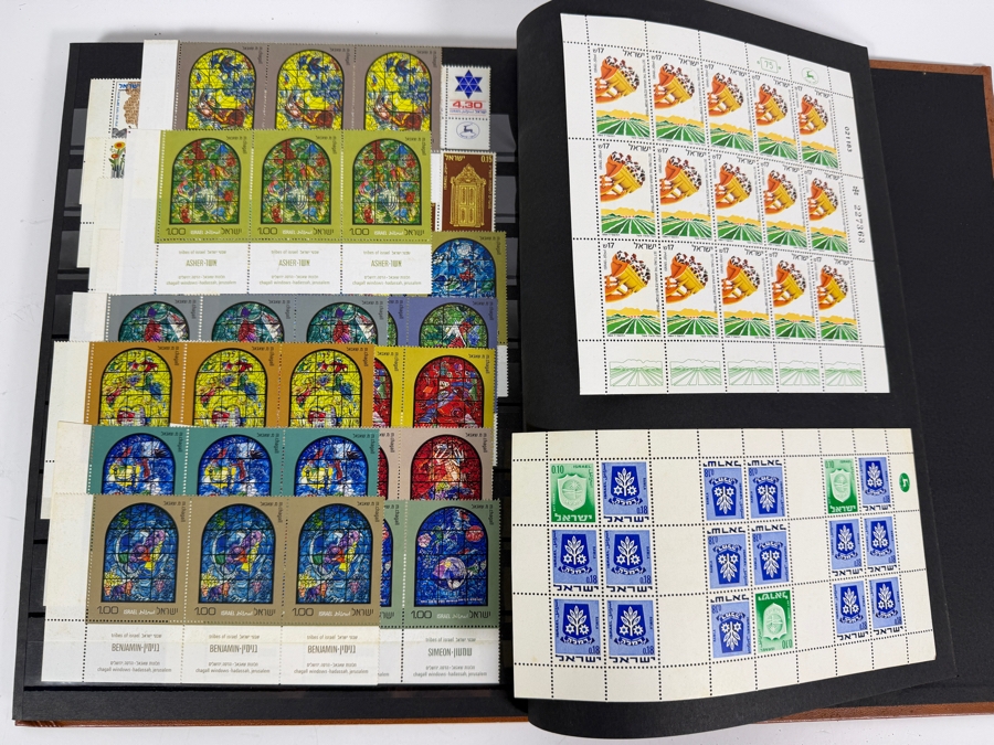 Collection of Mint Israeli Postage Stamps Featuring Marc Chagall Tribes of Israel Mint Stamps - Multiple Pages of Mint Stamps - See Photos [Photo 2]