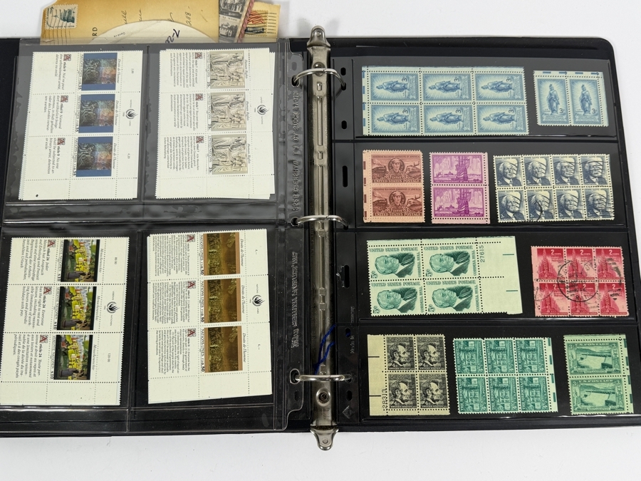 Collectible Binder Featuring Mint Postage Stamps, WWII German Stamps, Postcards, War Ration Books, WWII-era Aircraft Identification Cards, Perforated Initials (Perfin) Stamps and More - See Photos [Photo 21]