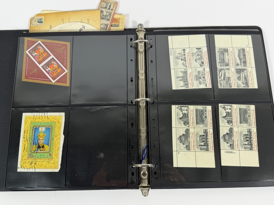 Collectible Binder Featuring Mint Postage Stamps, WWII German Stamps, Postcards, War Ration Books, WWII-era Aircraft Identification Cards, Perforated Initials (Perfin) Stamps and More - See Photos [Photo 18]