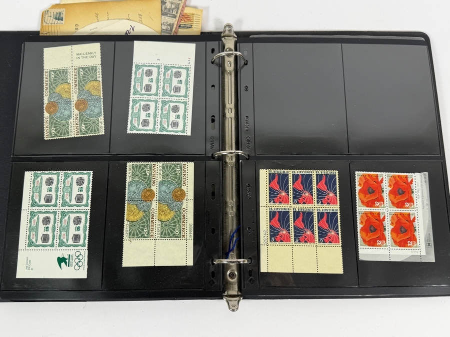 Collectible Binder Featuring Mint Postage Stamps, WWII German Stamps, Postcards, War Ration Books, WWII-era Aircraft Identification Cards, Perforated Initials (Perfin) Stamps and More - See Photos [Photo 19]
