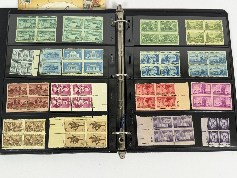 Collectible Binder Featuring Mint Postage Stamps, WWII German Stamps, Postcards, War Ration Books, WWII-era Aircraft Identification Cards, Perforated Initials (Perfin) Stamps and More - See Photos [Photo 22]