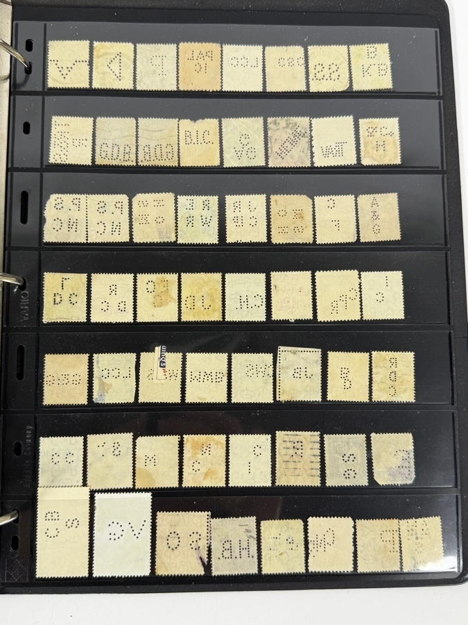 Collectible Binder Featuring Mint Postage Stamps, WWII German Stamps, Postcards, War Ration Books, WWII-era Aircraft Identification Cards, Perforated Initials (Perfin) Stamps and More - See Photos [Photo 30]