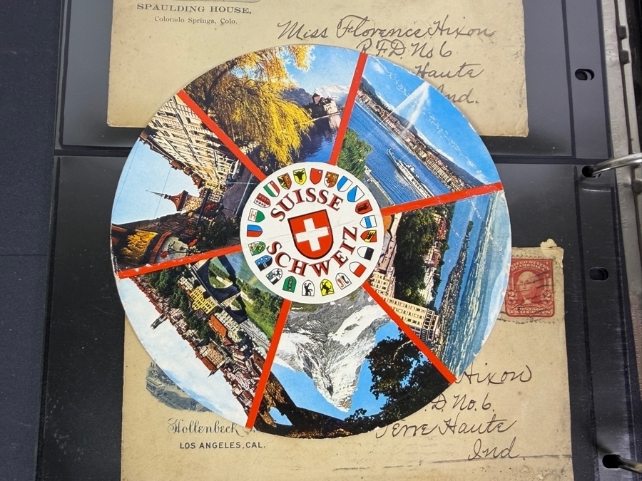 Collectible Binder Featuring Mint Postage Stamps, WWII German Stamps, Postcards, War Ration Books, WWII-era Aircraft Identification Cards, Perforated Initials (Perfin) Stamps and More - See Photos [Photo 8]