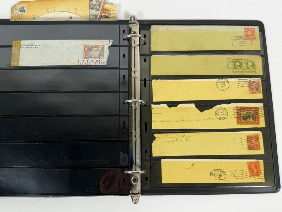 Collectible Binder Featuring Mint Postage Stamps, WWII German Stamps, Postcards, War Ration Books, WWII-era Aircraft Identification Cards, Perforated Initials (Perfin) Stamps and More - See Photos [Photo 28]