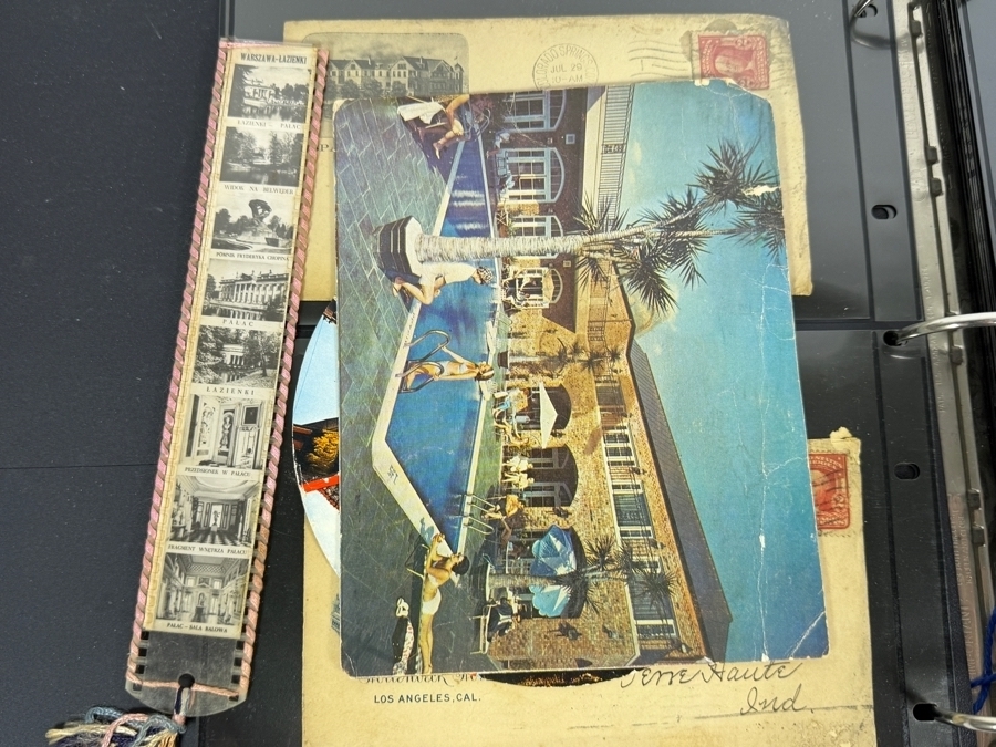 Collectible Binder Featuring Mint Postage Stamps, WWII German Stamps, Postcards, War Ration Books, WWII-era Aircraft Identification Cards, Perforated Initials (Perfin) Stamps and More - See Photos [Photo 9]