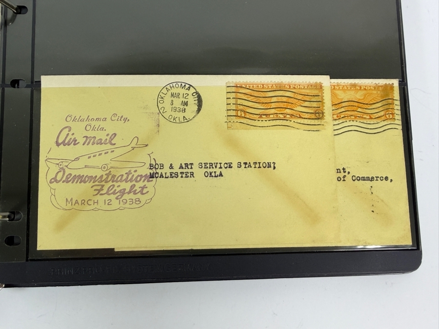 Collectible Binder Featuring Mint Postage Stamps, WWII German Stamps, Postcards, War Ration Books, WWII-era Aircraft Identification Cards, Perforated Initials (Perfin) Stamps and More - See Photos [Photo 16]