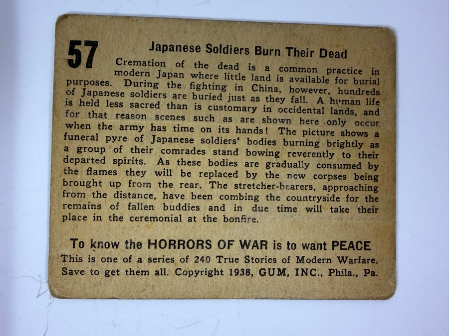 (3) 1938 'Horrors of War' Gum, Inc. Trading Cards and Vintage 1941 Our Navy's Striking Power Hardcover Book: Close-Ups of Its Latest Equipment by Leonard G. Winans and Illustrated by Robert Sherry [Photo 6]