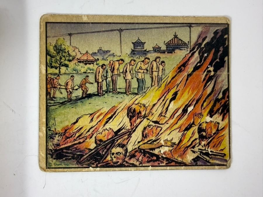 (3) 1938 'Horrors of War' Gum, Inc. Trading Cards and Vintage 1941 Our Navy's Striking Power Hardcover Book: Close-Ups of Its Latest Equipment by Leonard G. Winans and Illustrated by Robert Sherry [Photo 2]