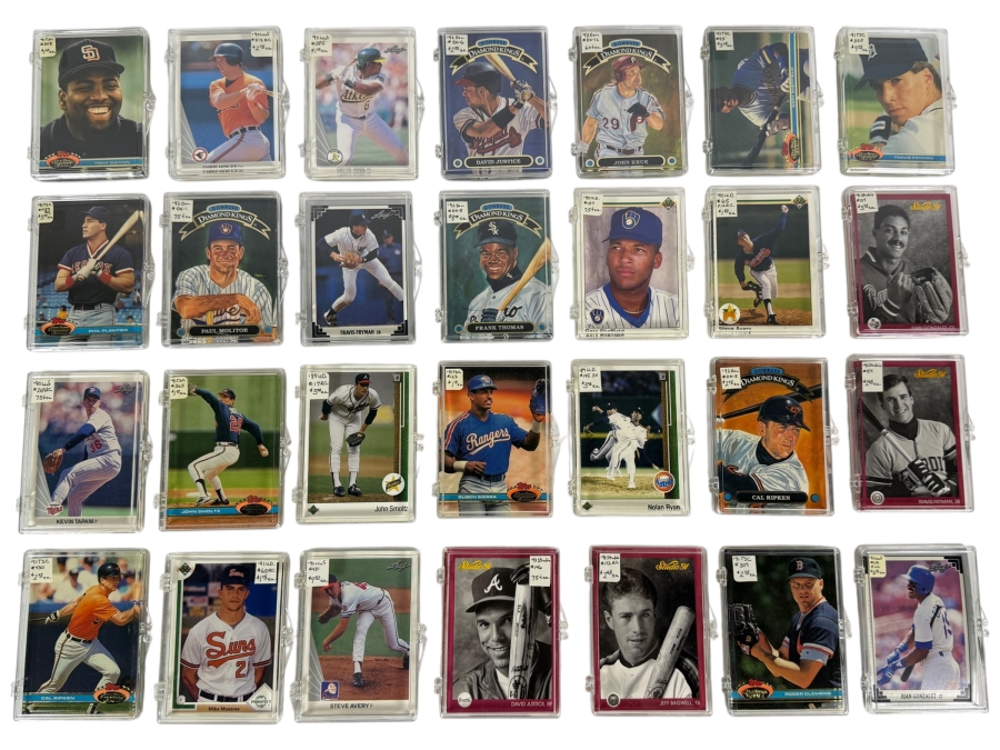 Collection of Baseball Card Packs from a Sports Cards Shop - Each Pack Contains Multiple Cards - See Photos