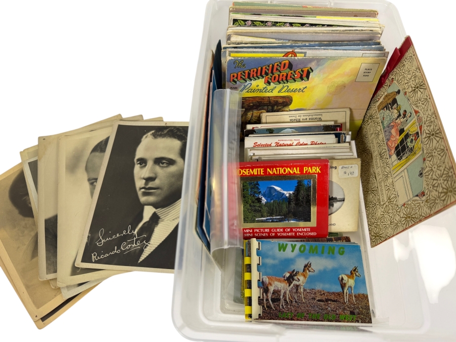 Collection of Vintage Postcards and Movie Star Photos - See Photos
