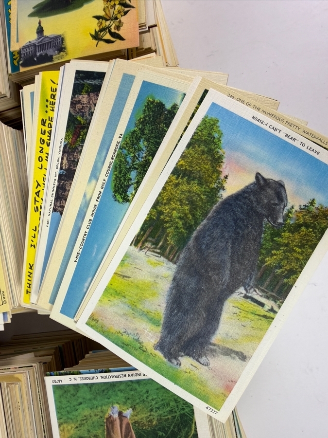 Huge Collection of Approximately (2,500) New Old Stock Linen Postcards Published by Asheville Postcard Co., Asheville, NC - See Photos for Small Sample Of the Lot [Photo 15]