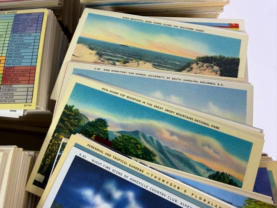 Huge Collection of Approximately (2,500) New Old Stock Linen Postcards Published by Asheville Postcard Co., Asheville, NC - See Photos for Small Sample Of the Lot [Photo 13]