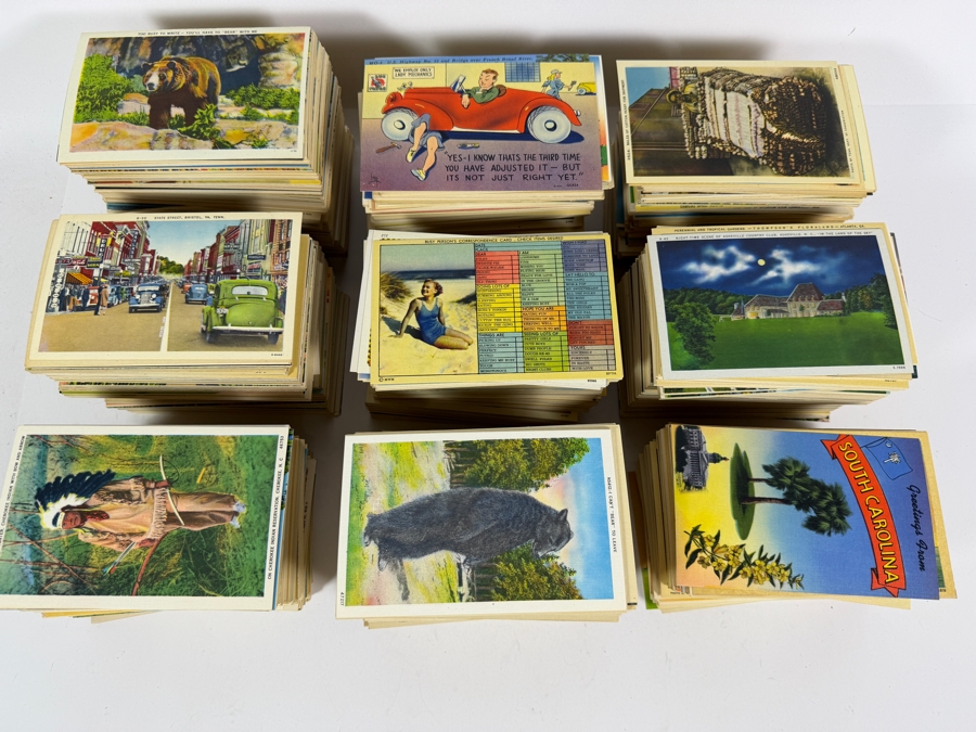 Huge Collection of Approximately (2,500) New Old Stock Linen Postcards Published by Asheville Postcard Co., Asheville, NC - See Photos for Small Sample Of the Lot [Photo 3]