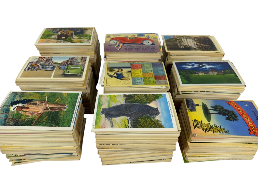 Huge Collection of Approximately (2,500) New Old Stock Linen Postcards Published by Asheville Postcard Co., Asheville, NC - See Photos for Small Sample Of the Lot