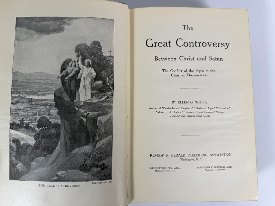 Antique 1911 The Great Controversy Between Christ And Satan Hardcover Pictorial Cloth Book By Ellen G White [Photo 4]