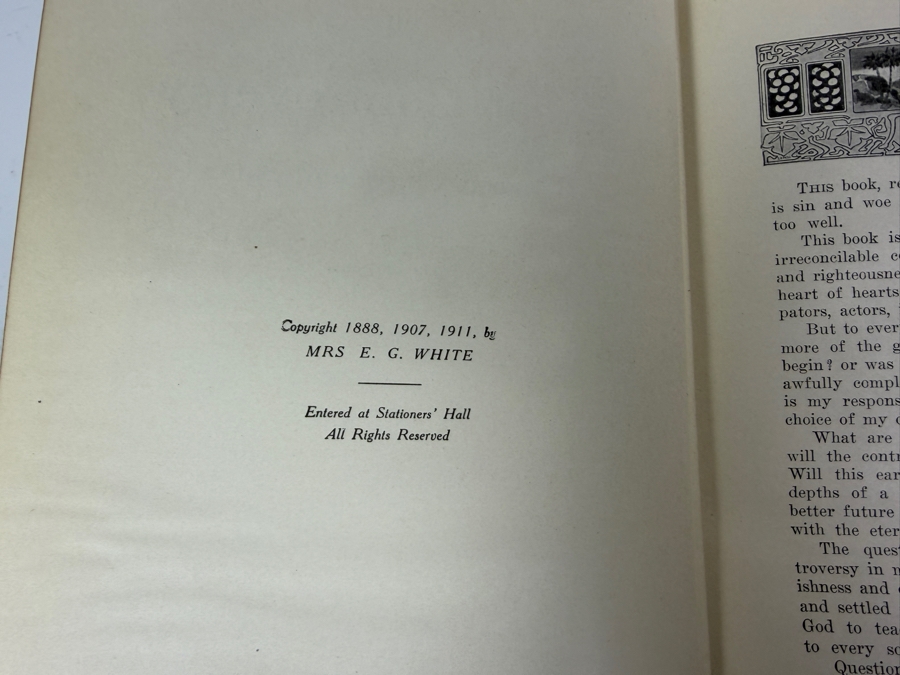 Antique 1911 The Great Controversy Between Christ And Satan Hardcover Pictorial Cloth Book By Ellen G White [Photo 5]