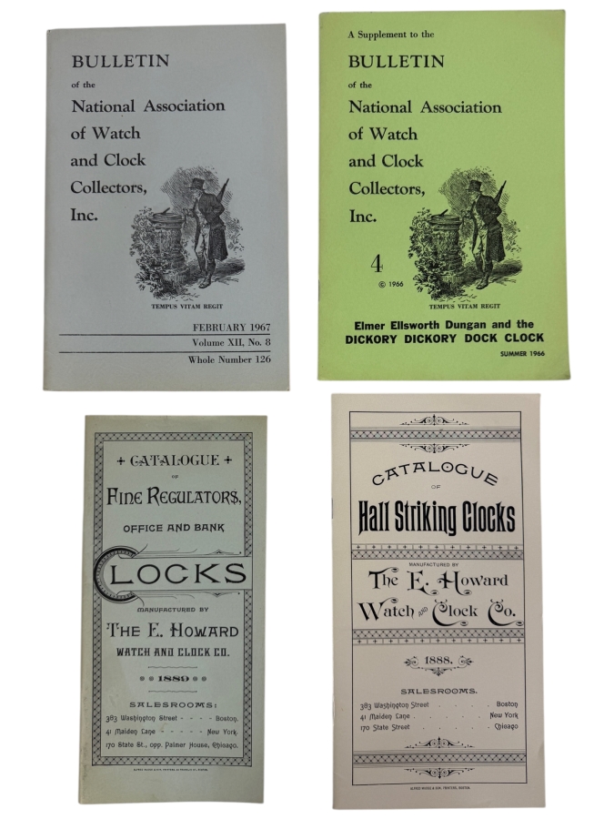 Collection Of Four Vintage Horological Pamphlets Including National Association Of Watch And Clock Collectors Bulletins And The E Howard Reproductions