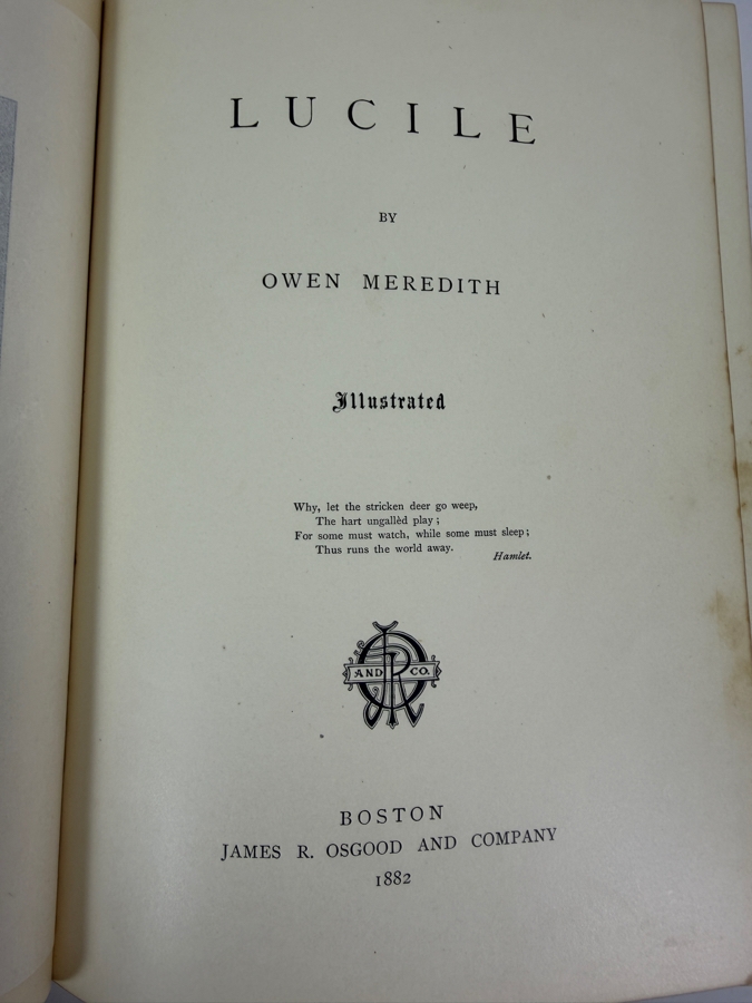 Antique 1882 Lucile By Owen Meredith Illustrated Hardcover Book With Pictorial Cloth Cover [Photo 4]