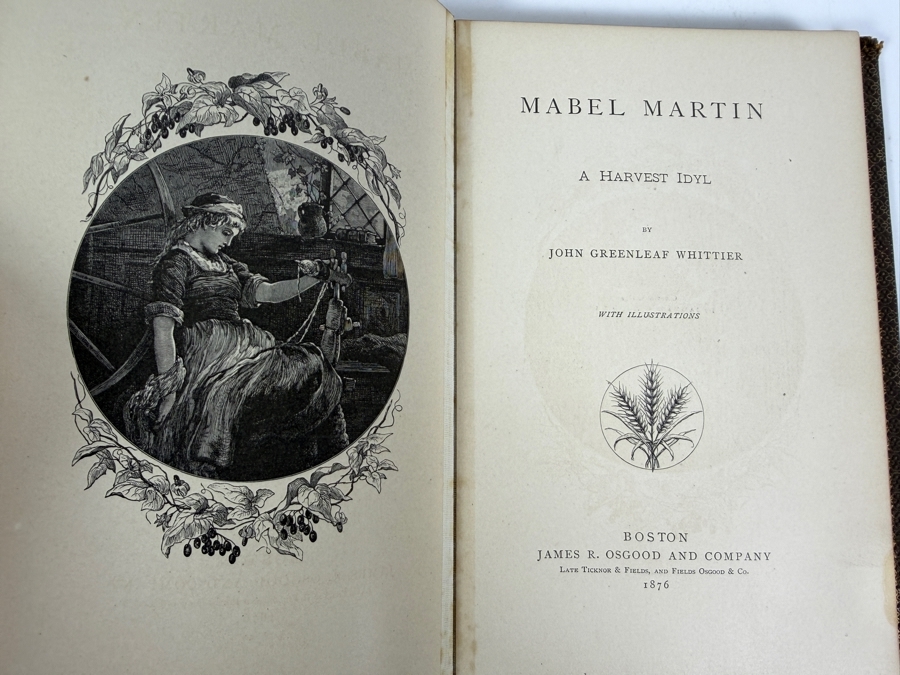 Antique 1876 Mabel Martin A Harvest Idyl First Edition Illustrated Book By John Greenleaf Whittier [Photo 5]