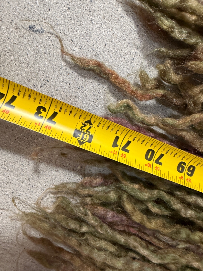 Kennebunk Weavers Olive Green Chunky Knit Wool Throw Blanket With Thick Fringed Borders 71x42 [Photo 3]