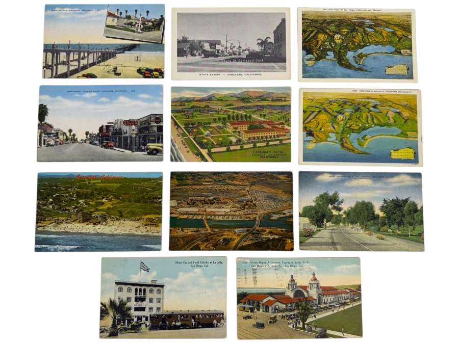 Collection of (11) Vintage San Diego County Postcards - See Photos for Sampling