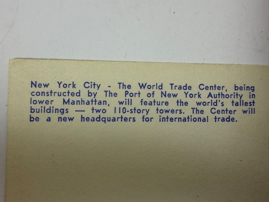 Vintage World Trade Center NYC Under Construction Postcard [Photo 3]