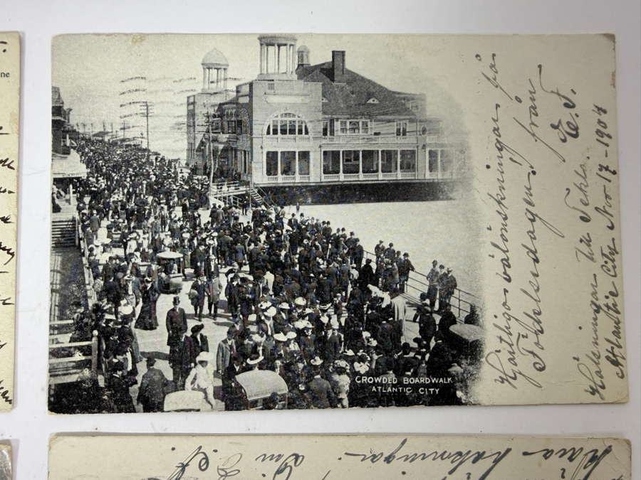 (4) Antique 1904/1905 Beach Boardwalk Atlantic City / Ocean Grove NJ Postcards [Photo 2]